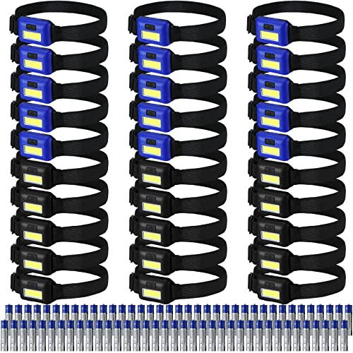 30 Pack LED Headlamp Flashlights Waterproof with Adjustable Headbands for Outdoors