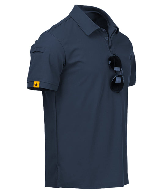 ZITY Mens Polo Shirt Short Sleeve Sports Tactical T-Shirt Athletic Golf Polos Daily Casual Stylish Collared Shirts for Men Navy 3X-Large