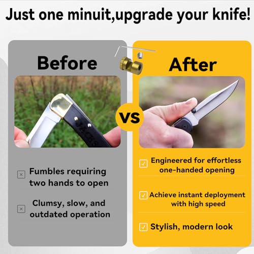 Knife Thumb Studs Set for Buck 110 Automatic Knives - 5 Colorful Brass & Steel Refits