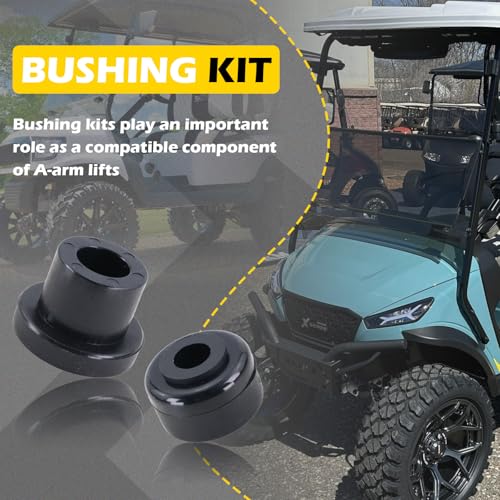 Golf Cart A-Arm Bushing Kit Replacement for GTW & MadJax Lift - Black