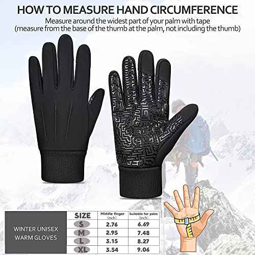 Winter Gloves Men Touchscreen Waterproof, Womens Gloves Windproof Thinsulate Lined, Gloves for Men Anti-slip Cycling