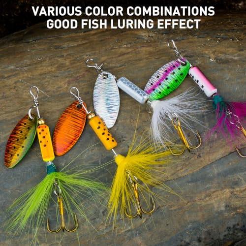 Fishing Spinner Baits Set 4pcs - Trout, Bass, Crappie Lures, 7oz