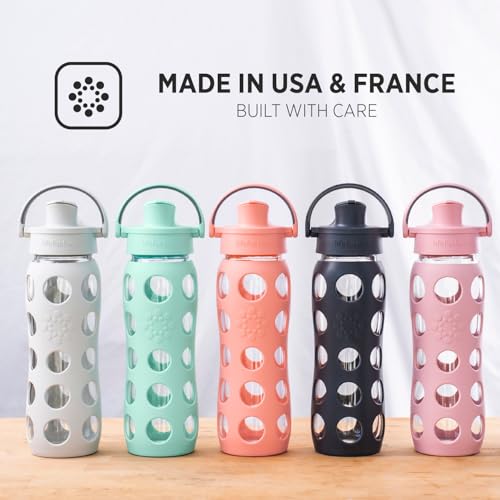 Lifefactory 22oz Glass Water Bottle with Active Flip Cap - Carbon
