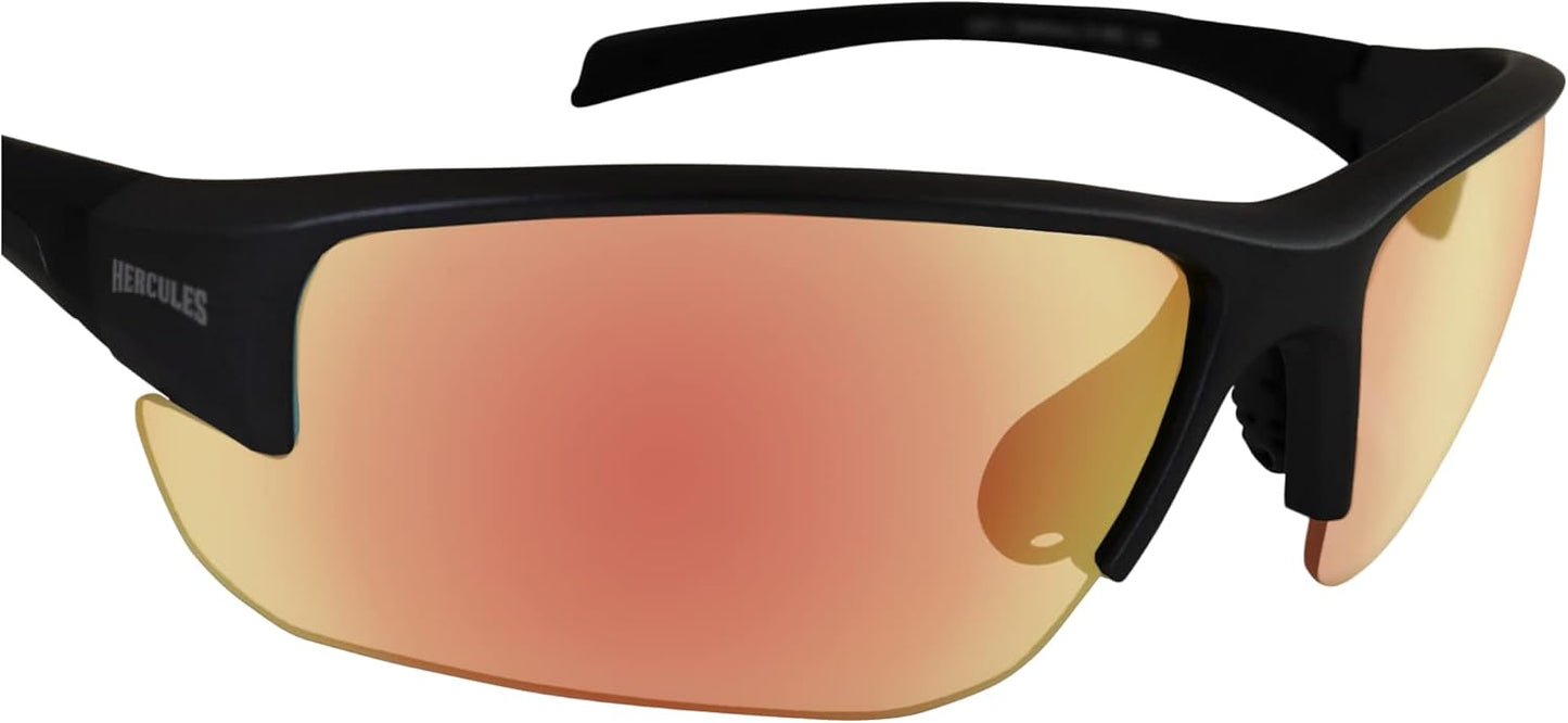 Global Vision Eyewear GTR Hercules 7 24 Anti-Fog Safety Sunglasses ANSI Z87.1 Photochromic Black Frame w/G-Tech Red Lens