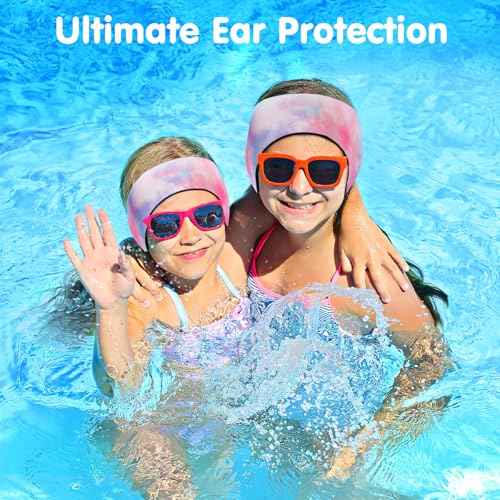 HeySplash Swimming Headband, Swimming Earplugs Ear Band Swimmer Ear Protection Kids Ear Plugs, Elastic Neoprene Ear Guard and Hair Guard for Kids & Toddlers, Keep Water Out and Hold Earplugs in