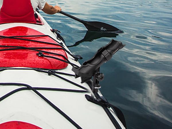 Hitorhike Fishing Rod Holder Universal Fit Kit with Mount Allows for 360-degree Adjustment Kayak Fishing Boat Rod Holder (Fishing Rold Holder x1+Mini Track Mount x1)