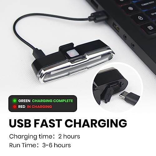 Bike Tail Light USB Rechargeable Waterproof Dual Color with 5 Modes