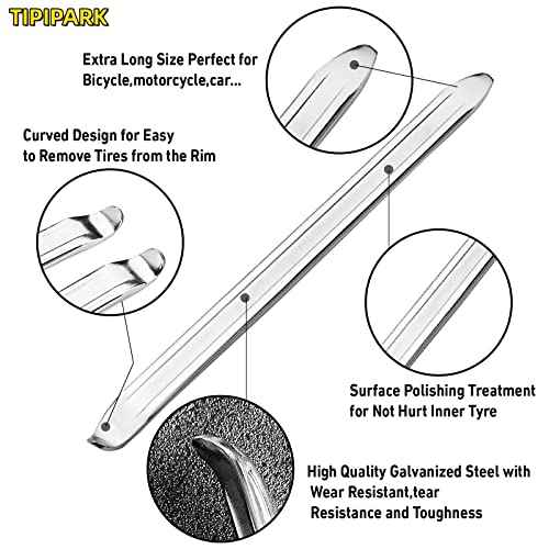 Bike Tire Levers - Motorcycle Tire Spoons Iron Set Dirt Bike Tire Changing Tools 10" Lengthen Premium Stainless Steel Repair Tube for Motorcycles Electric Bicycles Mountain Dirtbike