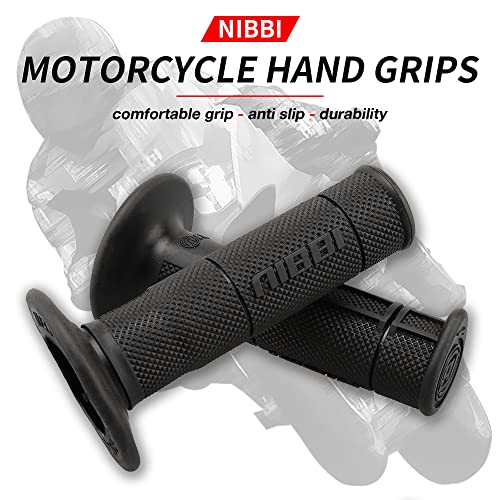 NIBBI Black Motorcycle Handlebar Grips 7/8 Inch Dirt Bike Handlebar Set