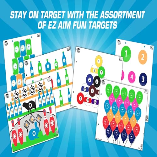 EZ Aim Fun Gallery Paper Shooting Target, 23" x 19," 4-Pack, Multi