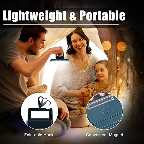 Portable Camping Fan with LED Lantern, USB Rechargeable Waterproof Tent Fan with Hanging Hook & Magnet - Survival & Outdoor Gear (Variation 1)