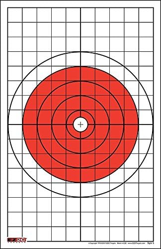 EZ2C 5-Pack Bright Gun & Rifle Paper Targets - Highly Visible 11" x 17" Shooting Targets for Range & Outdoor Use