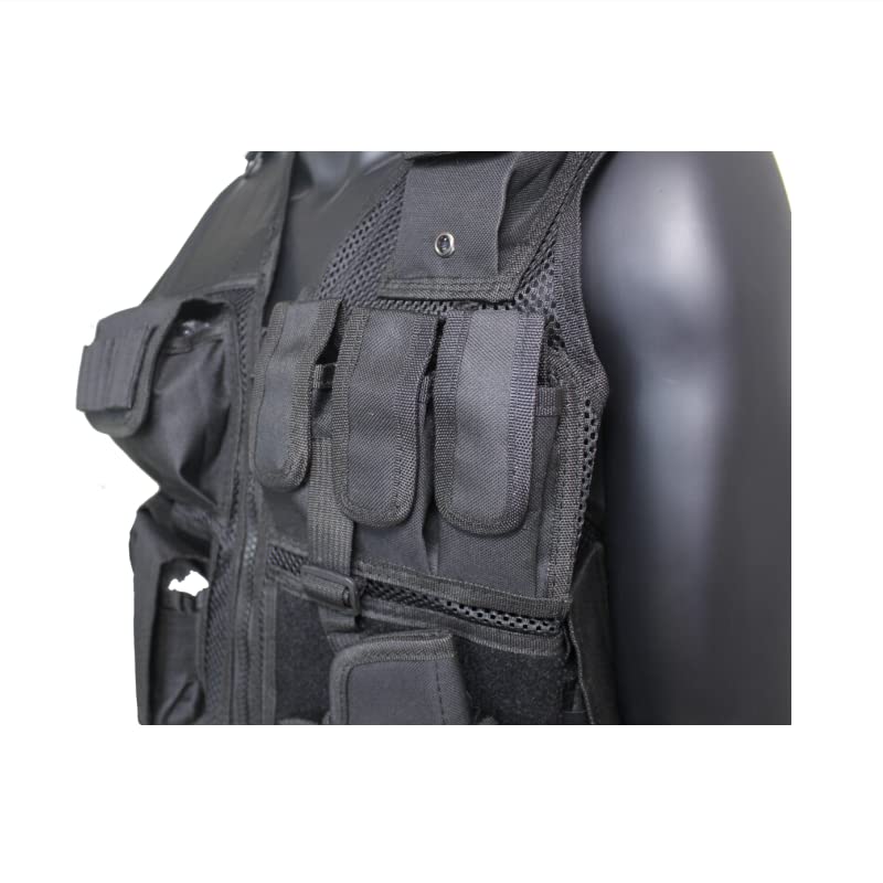 GALAXYLENSE U.S Universal Sport Airsoft Hunting Paintball Tactical Gear Vest Protection Light Weight Heavy Duty Breathable (Black Color)