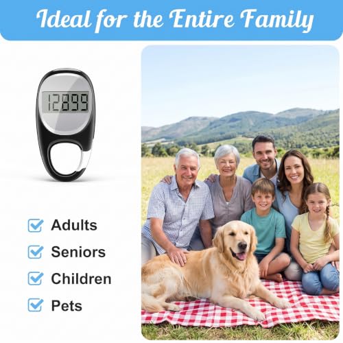 StepLify Accurate Pedometer with Carabiner - Walking Step Counter