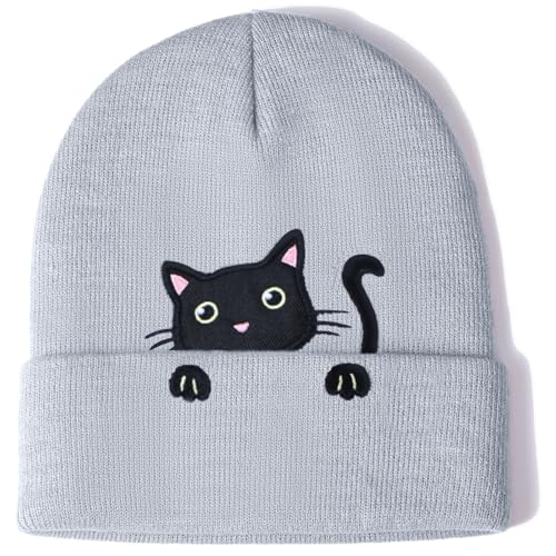 Women¡¯s Cat Beanie Cute Cat Lover Gifts Animal Knitted Hats Christmas Stocking Stuffers for Women Girls