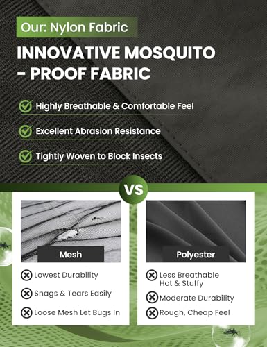 Mosquito Jacket - Durable Bug-Proof Shirt with Adjustable Hood - Grey, X-Large