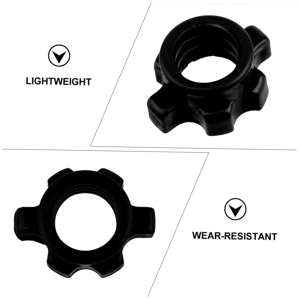 Kisangel Barbell Clips 4 Pcs black screws exercise handles non-slip gym accessories Barbells- Lock Collar Nut screw ring dumbbell bar collar dumbbell bar gym machines for home