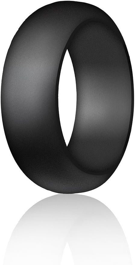 Unisex Silicone Ring Brand (Black, 6)