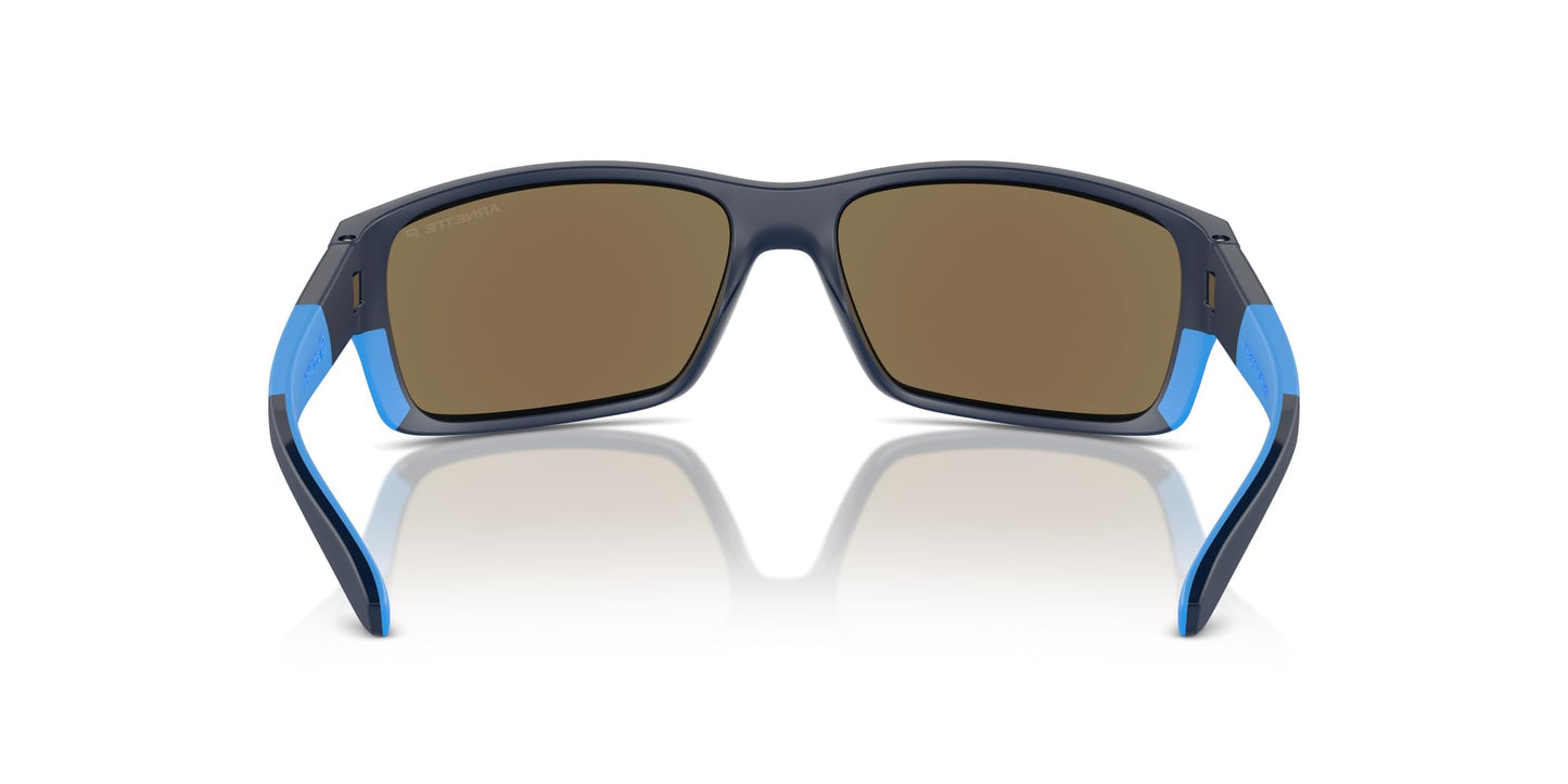 ARNETTE Man Sunglasses Dark Blue/lt Blue Matte/Shiny Frame, Dark Grey Mirror Water Polar Lenses, 61MM