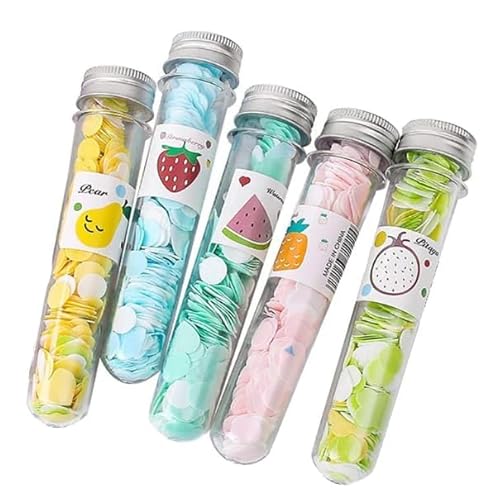 5 Box Multicolor Portable Disposable Paper Soap Confetti Soap Sheets Flakes for Washing Hand, Portable Disposable Travel Scented Bath Slice for Travel and Outdoor