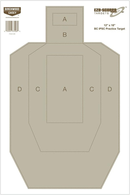 IPSC Birchwood Casey Eze-Scorer BC27 Target - Precision Shooting Scorecard