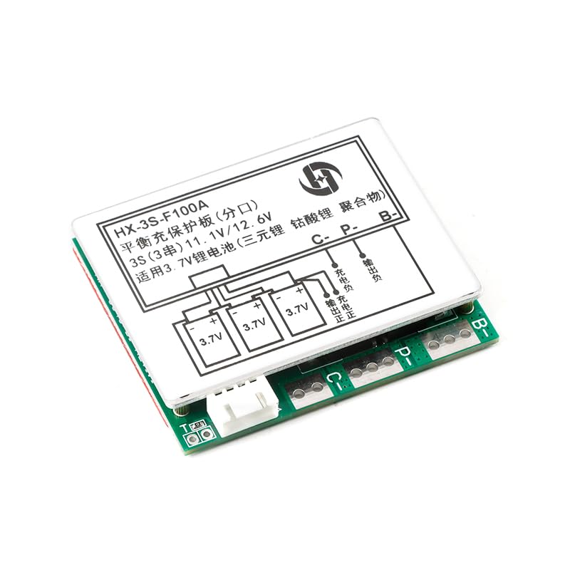 JESSINIE 3S 12.6V 100A Li ion Lithium Battery PCB Protection Board 3 Cells 11.1V Polymer Balance Function Charge Module BMS Circuit Protection PCB Board