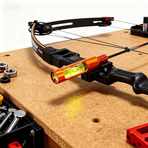 Dual-Axis Aluminum Bow Level Kit for Archery & Compound Bows - Lightweight Screw-In