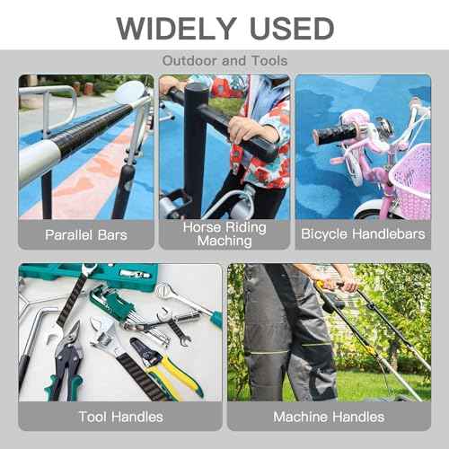 Self-Fusing Silicone Tape - No Adhesive Grip Tape for Bike Handlebar, Fishing Pole, Pull-Up Bar, Bicycle (Black, 5 FT)