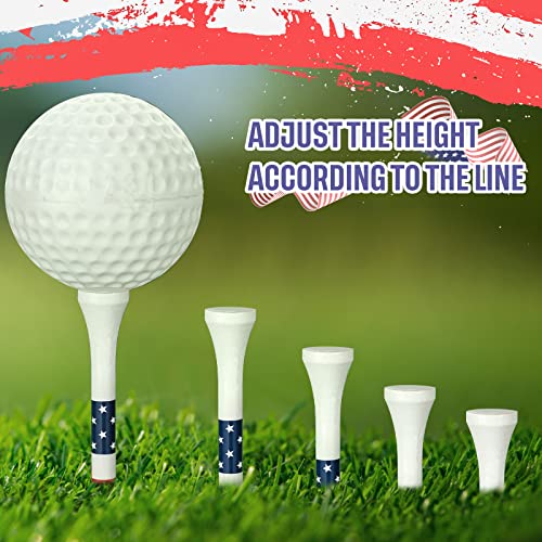 Patriotic Golf Tees Bulk - 600 Pieces, 3-1/4 Inches, Chic Design, Red White Blue