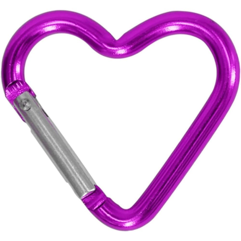 2Pcs Light Purple Heart Snap, Hooks Carabiner, Hook Clip Key Holder Aluminum Alloy Keychain Clips for Outdoor Traveling Walking Lightweight Aluminum Alloy Keychain Clip Backpack Carabiner