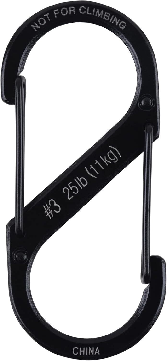S-Biner, Size 3, Black ( 6 pack )