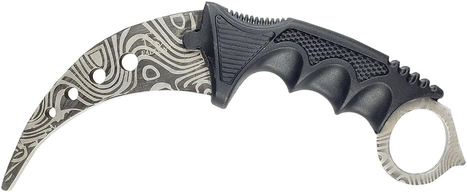 Falcon 7.5" Tactical Fixed Blade Training, No Edge. For Training Purpose Only (Black)