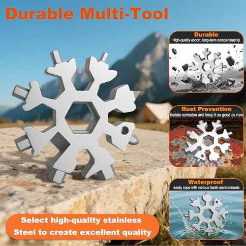 Stocking Stuffers For Men - 18 in 1 Snowflake Multitool for Men, Mens Gift for Christmas, Gift for Dad, Snowflake Bottle Opener/Screwdriver Kit/Wrench Kit, Durable and Easy To Carry