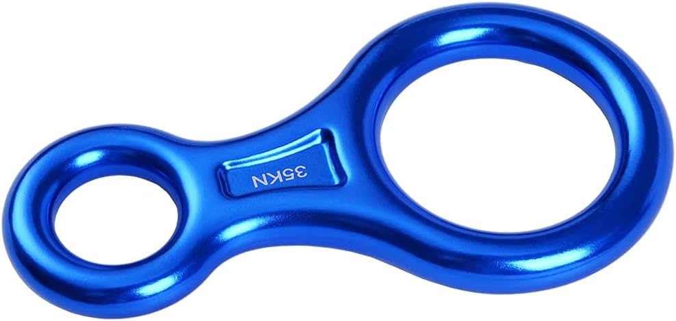 PROND Terminal 8 Descender, Climb Aluminum Figure 8 Descender Rigging Plate Heavy Duty, 35KN Aluminum Alloy Descender for Outdoor Climbing Rappel Gear Downhill Ring Equipment and Belay Device