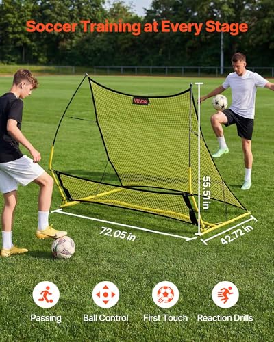 VEVOR Soccer Rebounder Net 72x56 Inches Multi-Angle Training Equipment for Teens & Adults