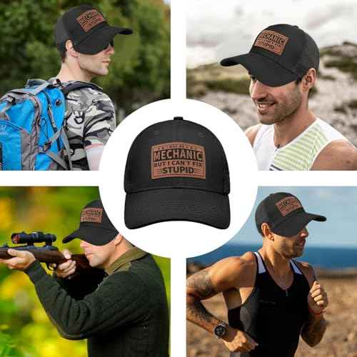 Funny Hats for Mechanics - Mechanic Gifts for Men - Mesh-Back Trucker Hat Brithday for Men