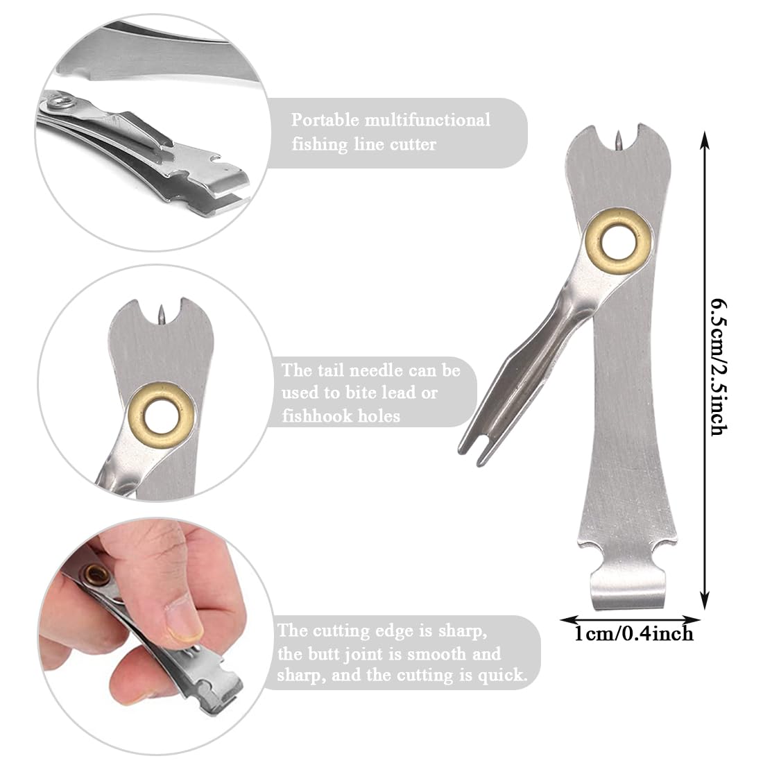 Auswalar 3 PCS Fishing Knot Tying Tool,Line Cutter,Fishing Quick Knot Tool Fly Fishing Angler Accessories Nail Knot Tying Tool for Hooks,Lures and Line