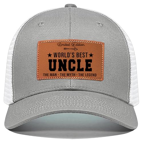 Men's Hat Gifts - Men's Cap Gifts for Father's Day Christmas Birthday Gifts Trucker Hat Leather Pattern Baseball Cap
