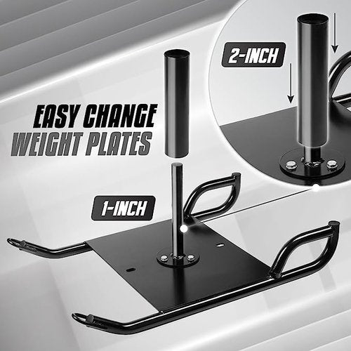 Yes4All Weighted Training Pull Sled with Vest, Steel Buckle, Fit for 1-2 Inch Plates+Tri-Grip Handles Olympic Weight Plates/Cast Iron Weight Plates, Suitable for Barbell Exercises, Strength