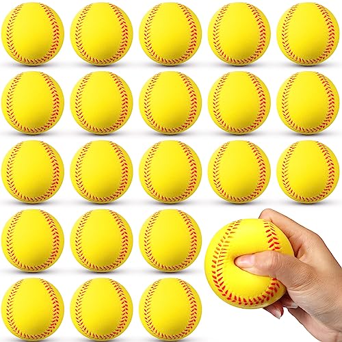 Yellow Foam Baseballs 36 Pack Soft Training Balls for Kids & Practice