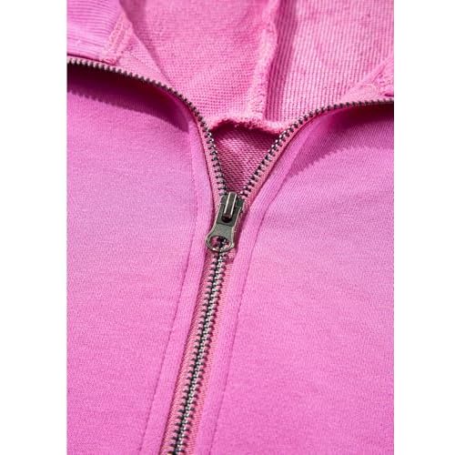BLENCOT Womens Oversized Sweatshirt Half Zip Fleece Pullover Long Sleeve Fall Side Slit Tops