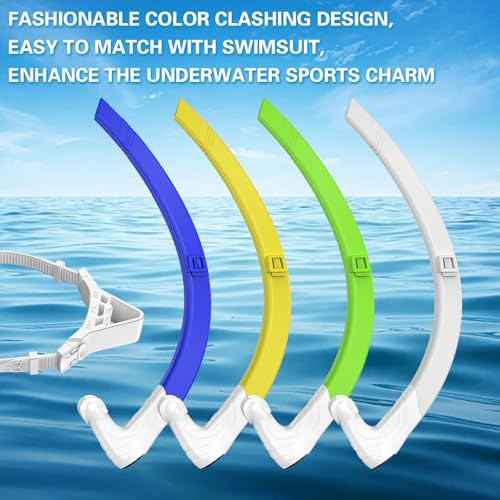 Greatever Swim Snorkel for Lap Swimming, Detachable Portable Swim Training Snorkel, Silicone Adjustable Headband, One Way Exhaust Valve, Unisex-Adult