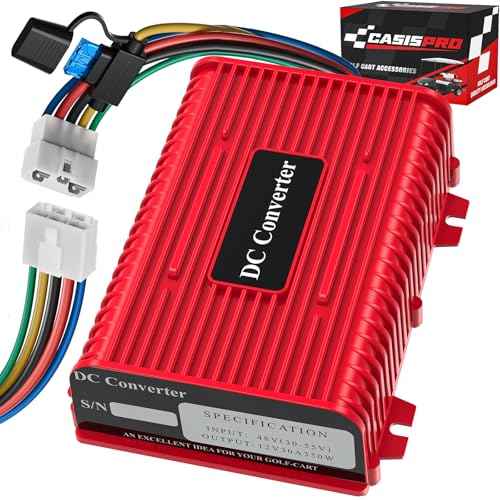 Universal 36V 48V to 12V Golf Cart Voltage Reducer 30A 360W DC Converter with Fuse