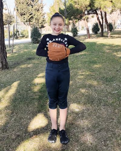 Girls Softball Pants with Pockets - Knickers Style, 12.5-19 inch Inseam, Navy, Medium