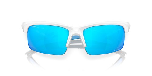 Oakley Kids' OJ9013 Capacitor Rectangular Sunglasses, Polished White/Prizm Sapphire, 63 mm