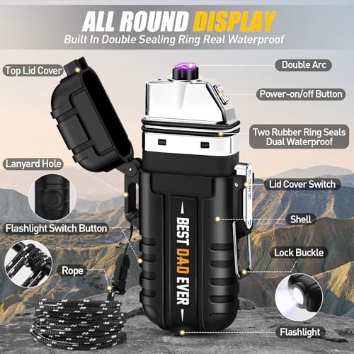 Rechargeable Electric Arc Lighter for Men and Dad - Waterproof Windproof USB