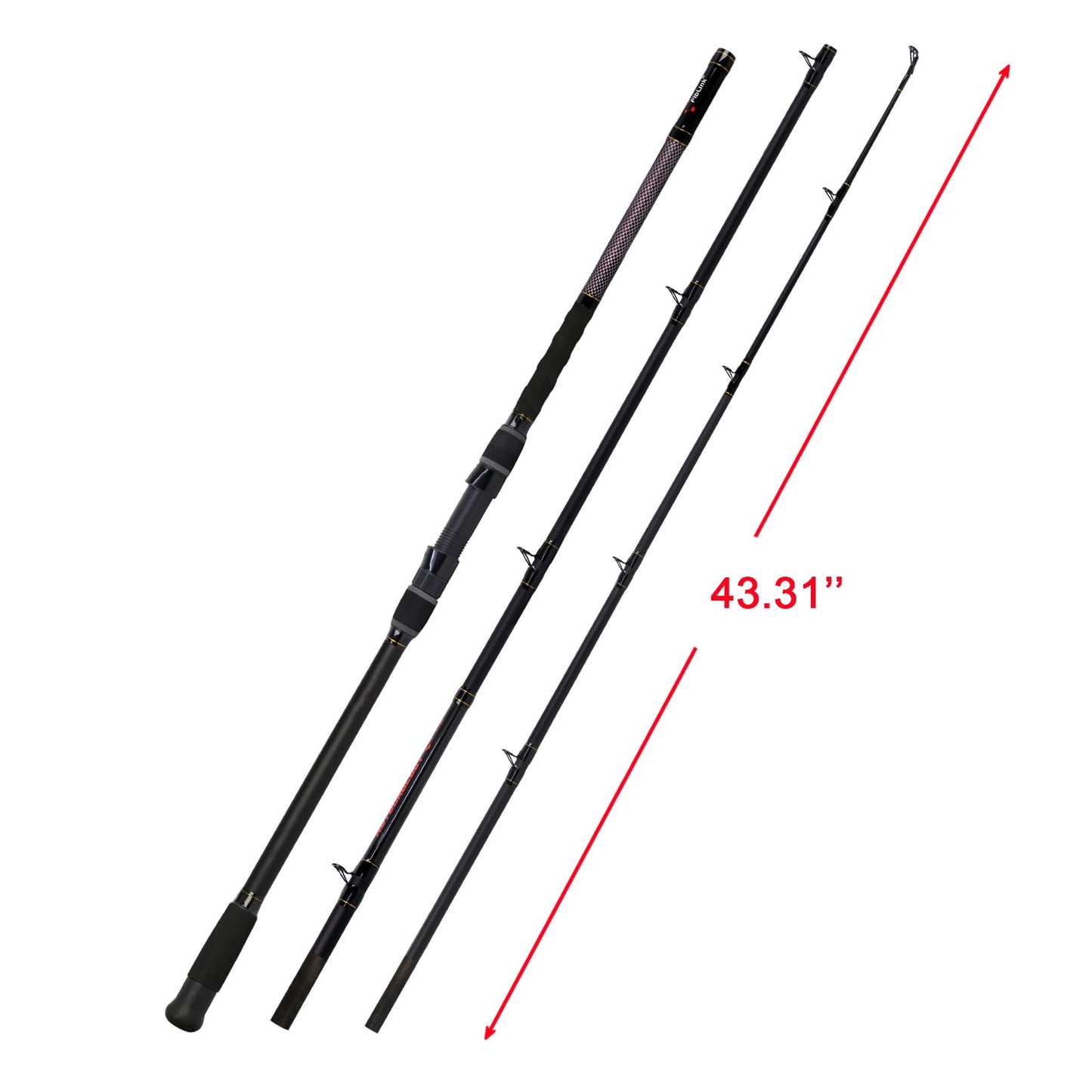 Fiblink Surf Fishing Rod 3 Piece Portable Travel Casting Rod Saltwater Surf Rod 10ft