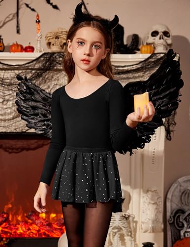 Girls Ballet Leotard Toddler Dance Outfit with Skirt Combo - 4-5T Black