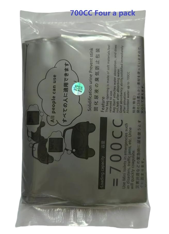 Generic Emergency Mini Portable Toilet, 700cc Capacity, Unisex, for Travel, Camping, Traffic Jams (800), Gray, QYT002