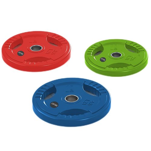 SPART Color Weight Plate 2-Inch Rubber Coated Olympic Grip Plate for Barbell,Solid Cast Iron Weight Plates in Pairs or Single for Strength Training,Weightlifting,Crossfit,Home Gym, 25LB, Single